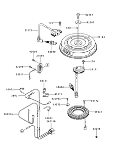 Kawasaki Fr691v-As05 Electric Equipment Diagram and Parts List for Z-FORCES54 (17AI5GHC-17AI5GHC010)(2012) Cub Cadet Lawn Tractor
